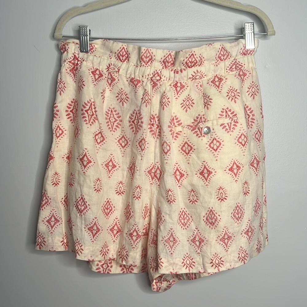 Artisan NY Cream & Red Linen Shorts - Picture 2 of 7